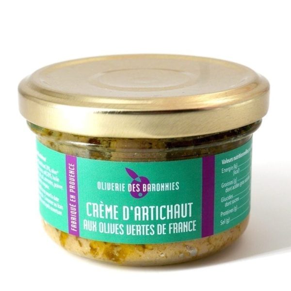 Crème d'artichaut aux olives vertes